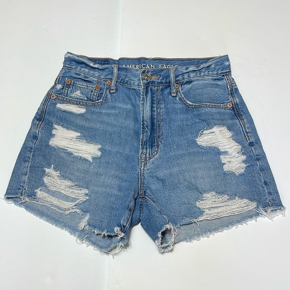American Eagle - 90’s Boyfriend Short - distressed blue jean shorts - size 00 - Picture 1 of 5